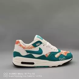 2022 nike air max 1 87 sports sneakers vagues homme vert blanc orange